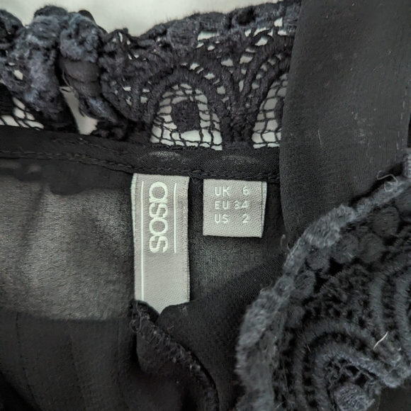 ASOS Lace Cold Shoulder Top With Tie - Picture 3 of 3